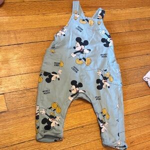 Adorable H&M Disney Mickey Mouse Kids Overalls - Light Blue. Size 9mo